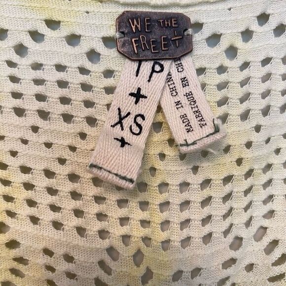 NWT Free People XS Yellow Burnout Distressed Tee Shirt Sunshine Top - Picture 2 of 10